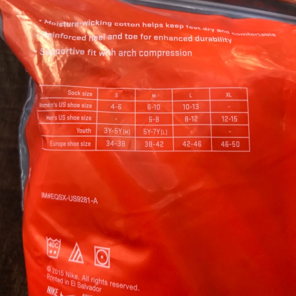 NWT NIKE 6 PACK Socks Perf Cush QT White M - Picture 4 of 7